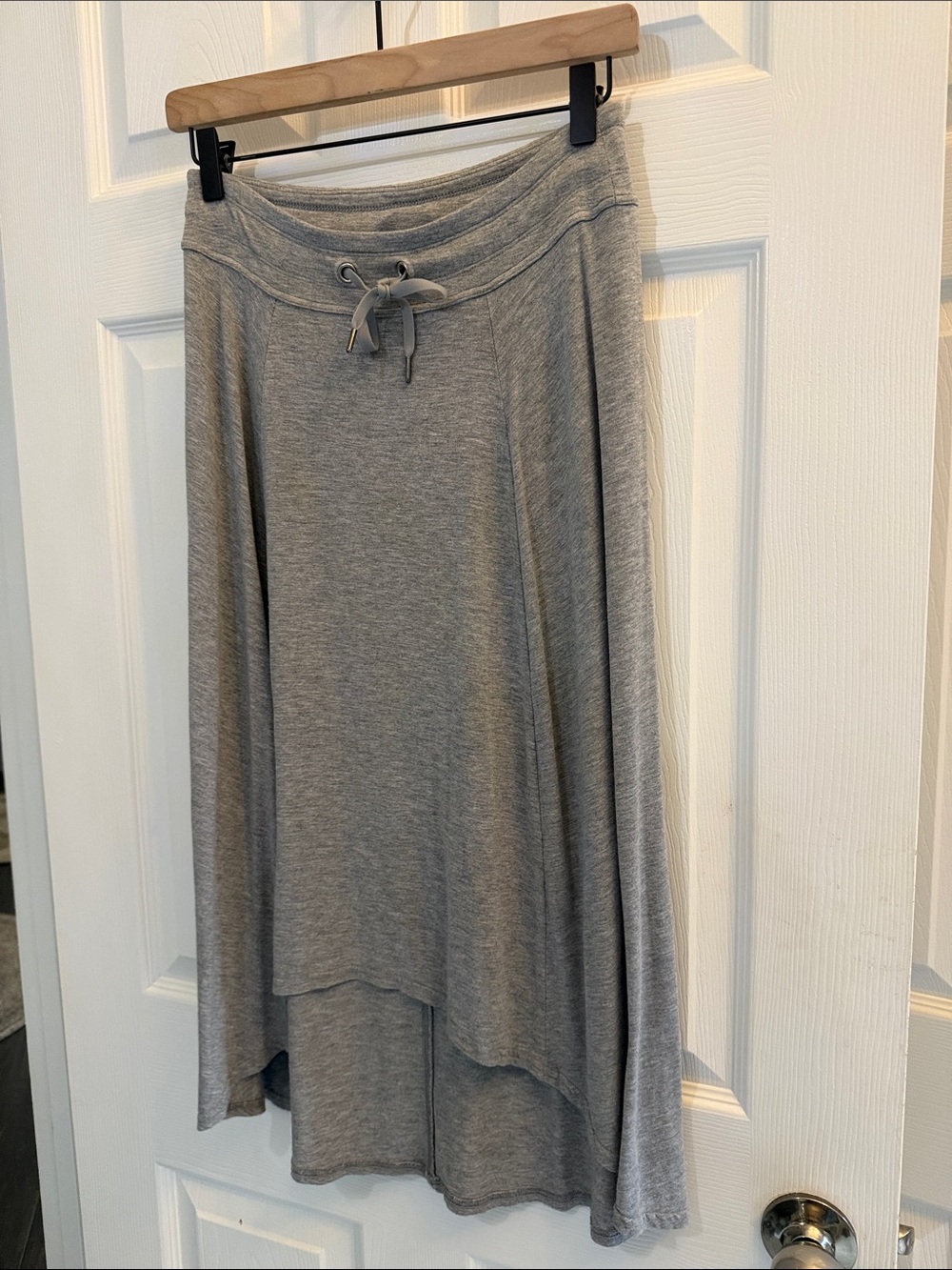 Athleta Gray Drawstring High-Low Knit Skirt